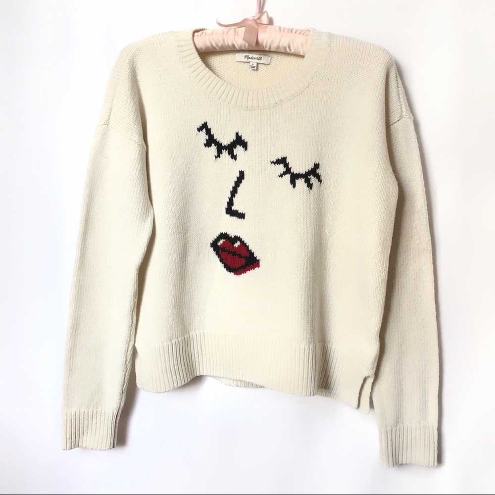 Madewell "Making Faces" Intarsia knit pullover